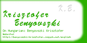 krisztofer benyovszki business card